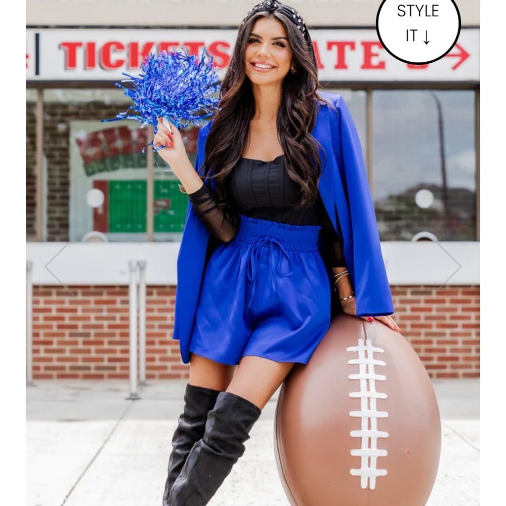 Royal Blue Blazer and Shorts Set